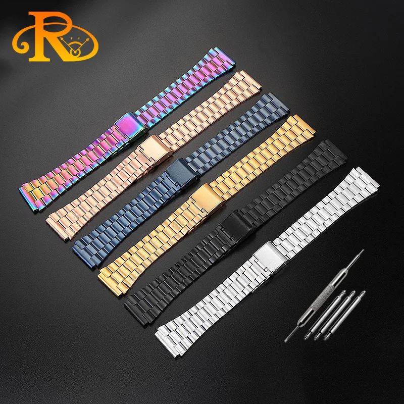 For Casio A158 A159 A168 A169 AE1200/1300 AQ-230 LA-680 a168w/A158W MRW200/AEQ-110 Stainless Precision Steel Watchband Strap