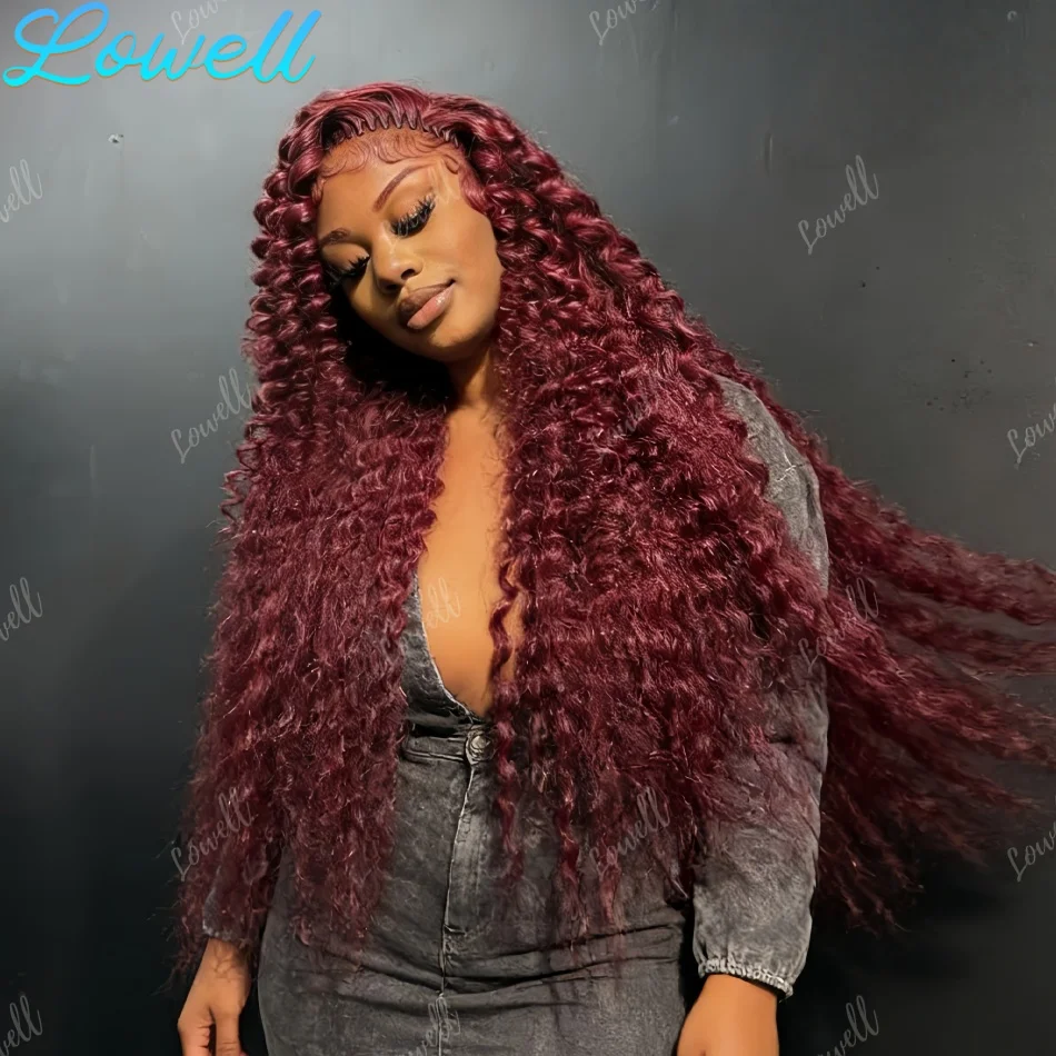 

200 Плотность 99J Парики из натуральных волос с глубокими волнами Бордовый 13x6 hd Парик из натуральных волос на кружеве Парики из натуральных волос 13x4 Волна воды Парик из вьющихся человеческих волос