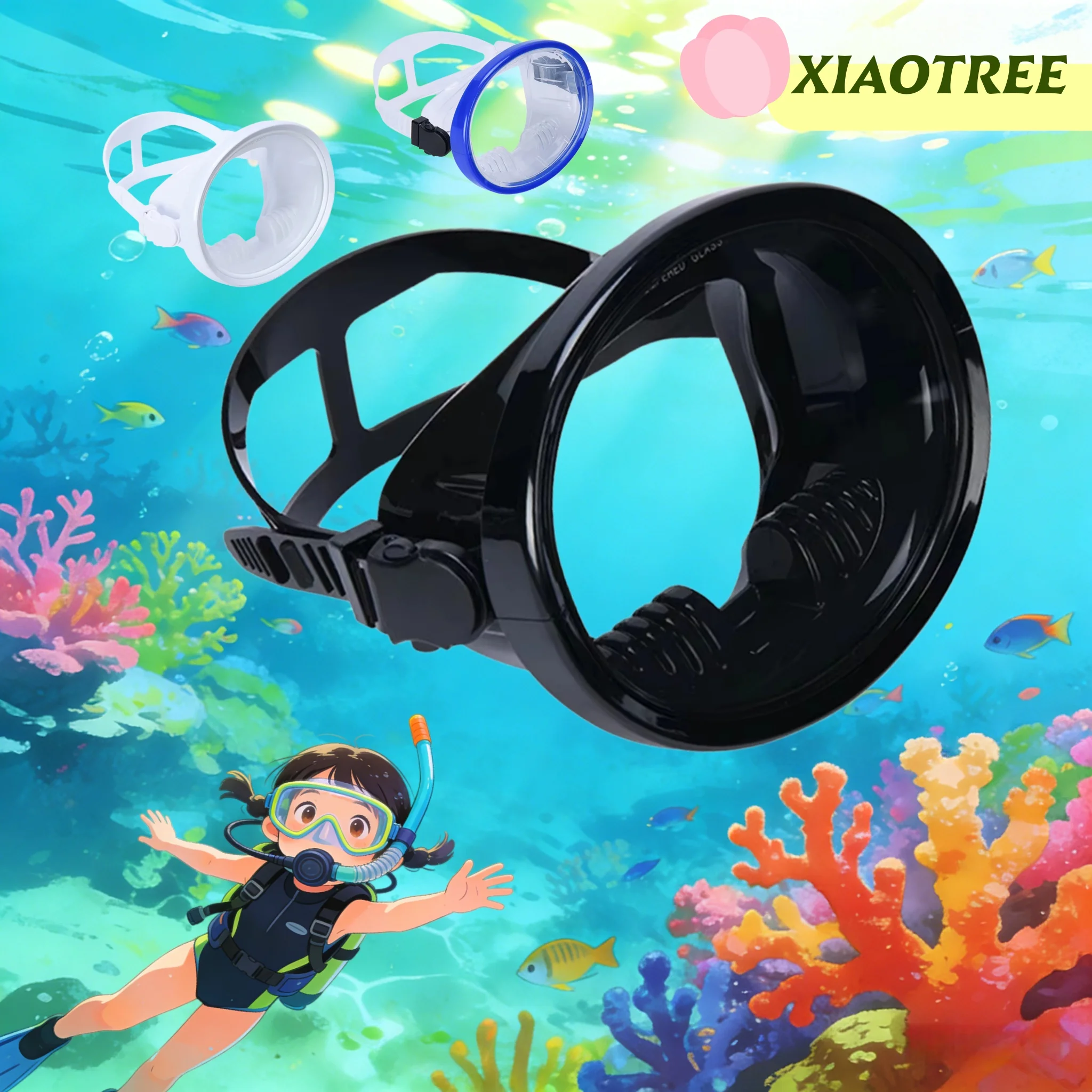 

Маска для дайвинга XIAOTREE Oval: классическая ретро-маска для подводной охоты с панорамным обзором, широкоугольные очки для дайвинга с линзами из закаленного стекла для взрослых