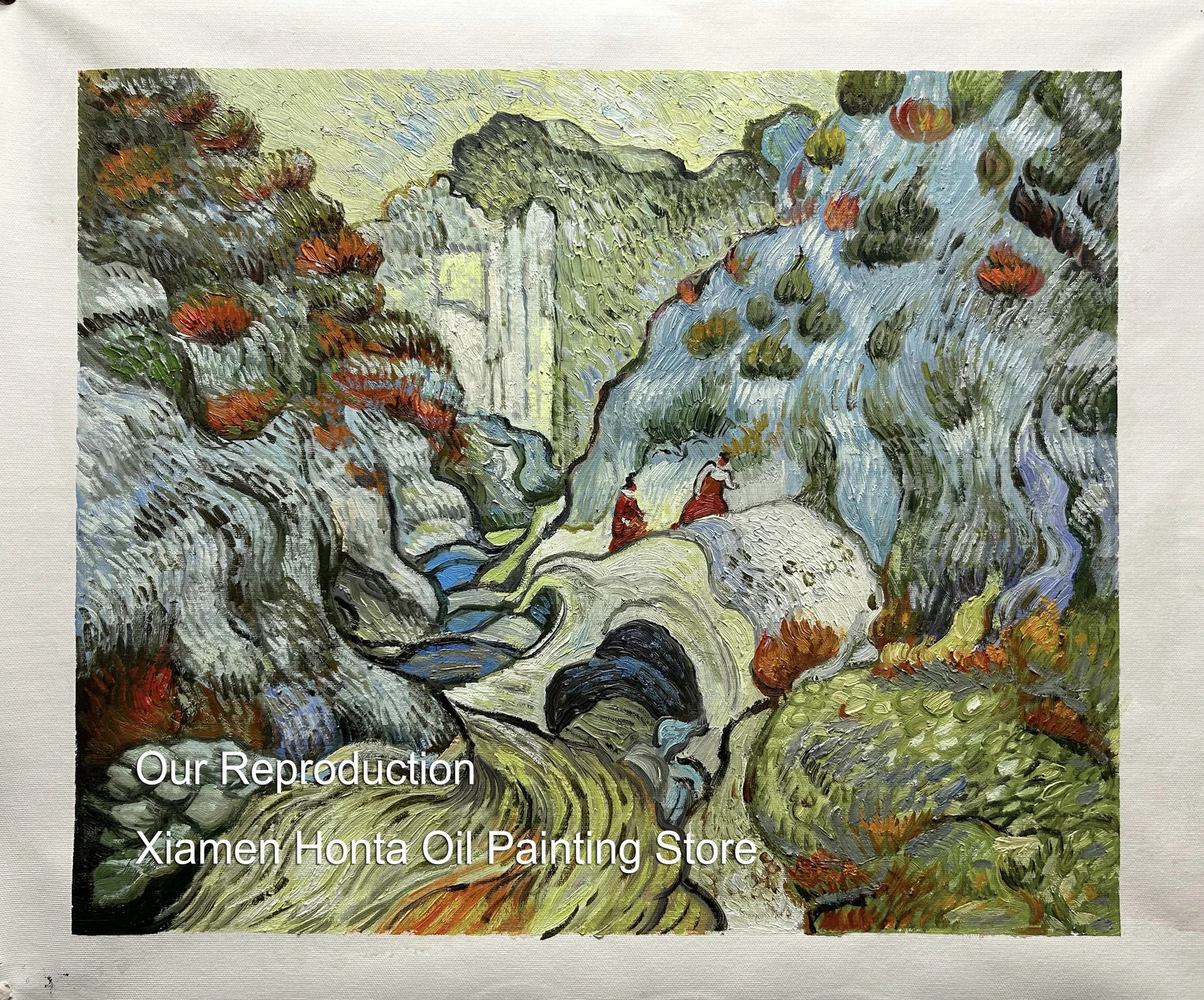 Linen Canvas Oil Painting reproduction,A Path through a Ravine by Vincent Van Gogh ,Free DHL or FedEx Shipping,100%handmade