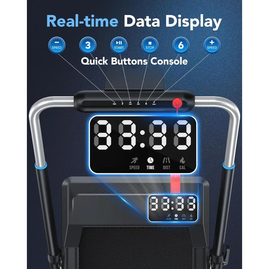 مشاية قابلة للطي مع 10 مائل للاستخدام في المكتب المنزلي وسادة مشي بسعة وزن 360 رطل مع شريط مقود 3 في 1 جهاز سير ذكي