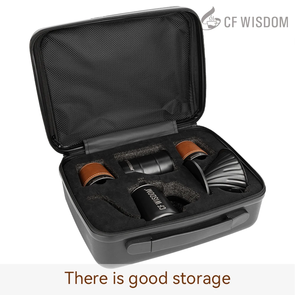

Кофейный сервиз CF WISDOMP, уличный набор, портативный набор, пикник, кемпинг, набор из 5 штук, лучший подарок для друзей, черный кофе ручной работы