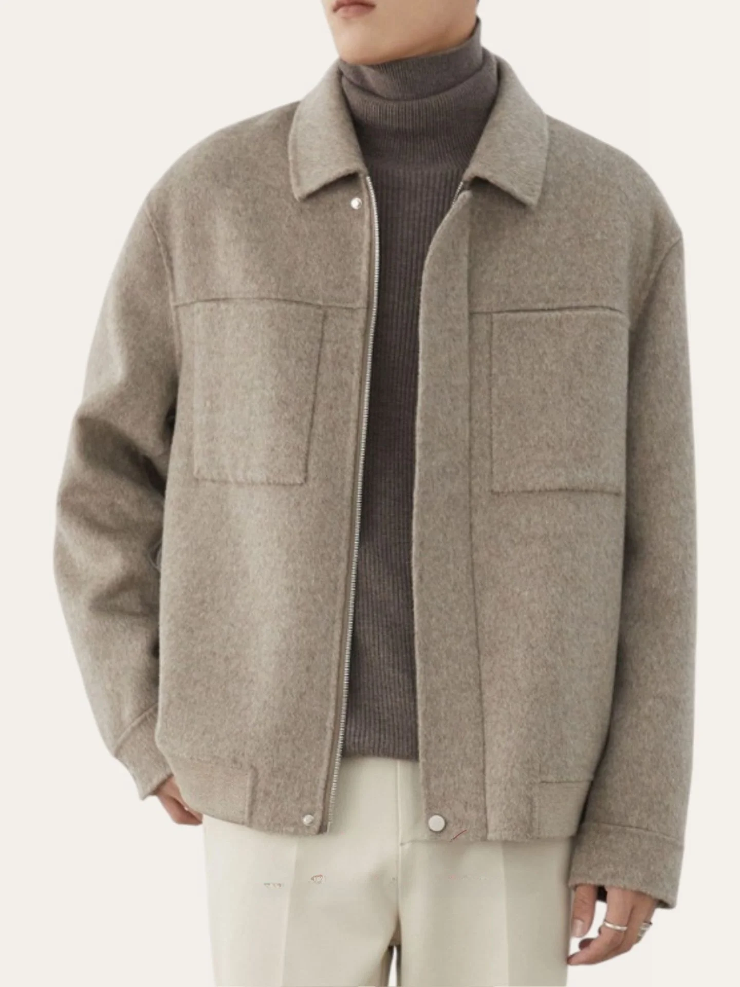 

LPBC Мужская двусторонняя шерстяная куртка или Thiened, осенне-зимняя модная повседневная одежда, ветрозащитная теплая полиэстеровая нейлоновая одежда...