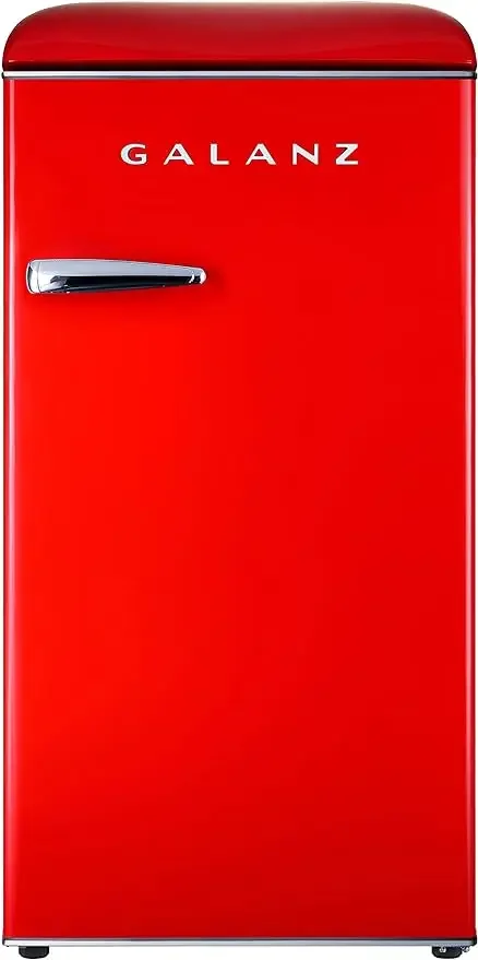 Frigorifero compatto muslimretro, frigorifero a porta singola, termostato meccanico regolabile con refrigeratore, 3.3 Cu Ft, rosso