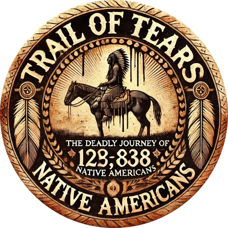 لافتة فنية جدارية من الألومنيوم "Trail of Tears 1828-1833' عتيقة - مثالية لغرفة النوم والمطبخ وتناول الطعام وديكور البار - تصميم فريد من نوعه #4