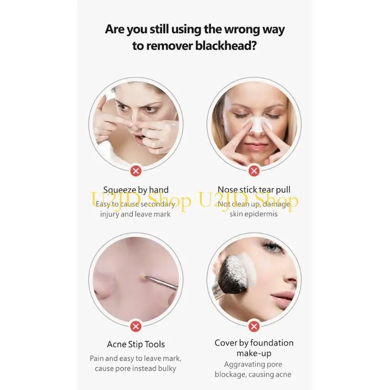 U2JD Electric for Facial Face Poro Spot Spot Cleanser Blackhead Aspirazione Acne Remov Acne
