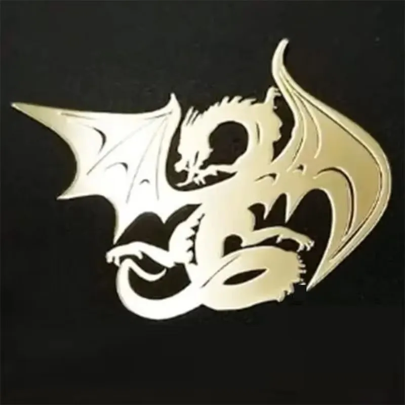 Dragon Badge Decalque banhado a prata caixa de janela capa de telefone adesivo de metal adequado para laptops, carros, bancos de energia e tablets