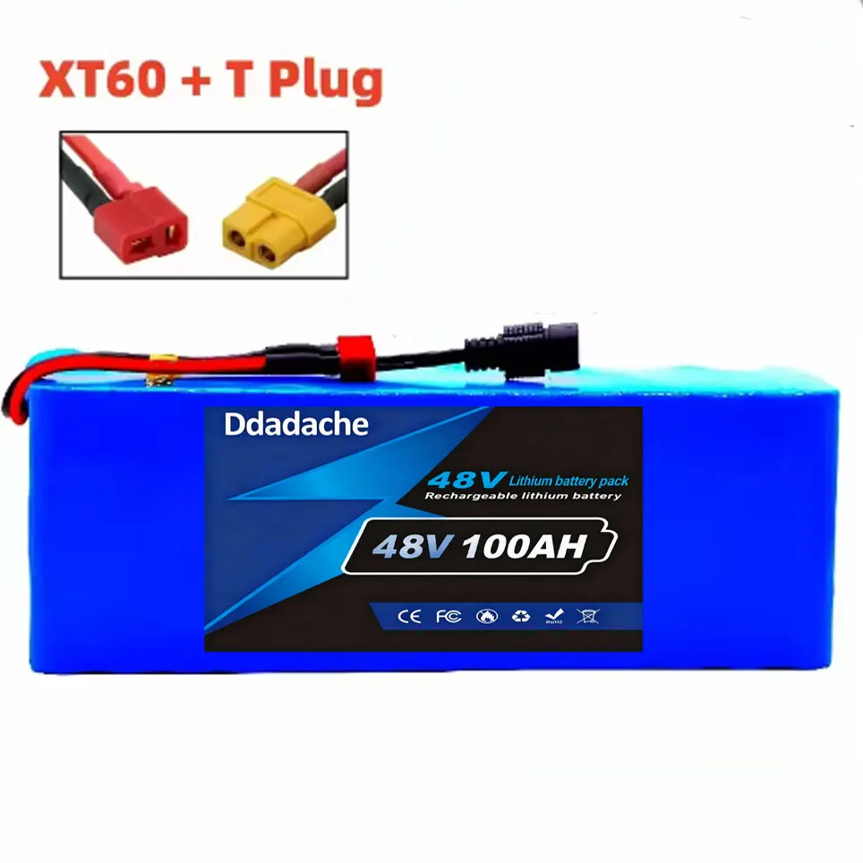 48V 100Ah Lithium-ion 13S3P Batterijpakket 100000mAh met 250W 350W 500W 750W 1000W BMS voor 54.6V E-bike Elektrische Fiets Scooter