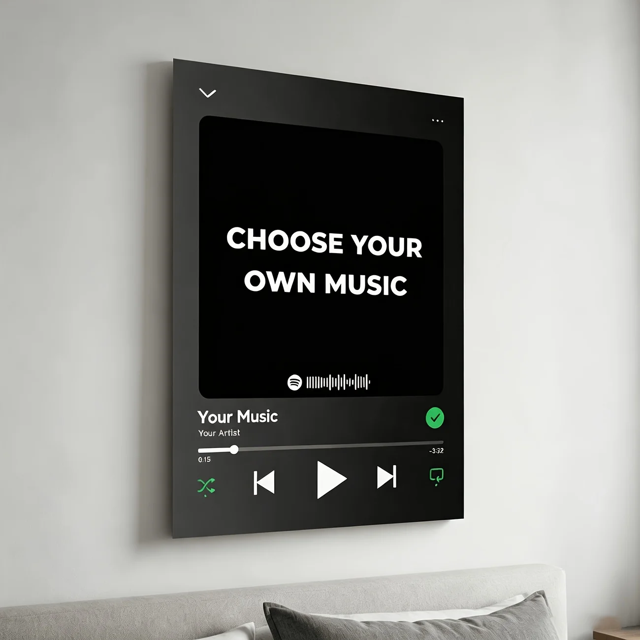 Personalized Custom Music Album Canvas Painting, Custom Song Artist Print, Customized Music Player Themed Wall Poster, Unframed