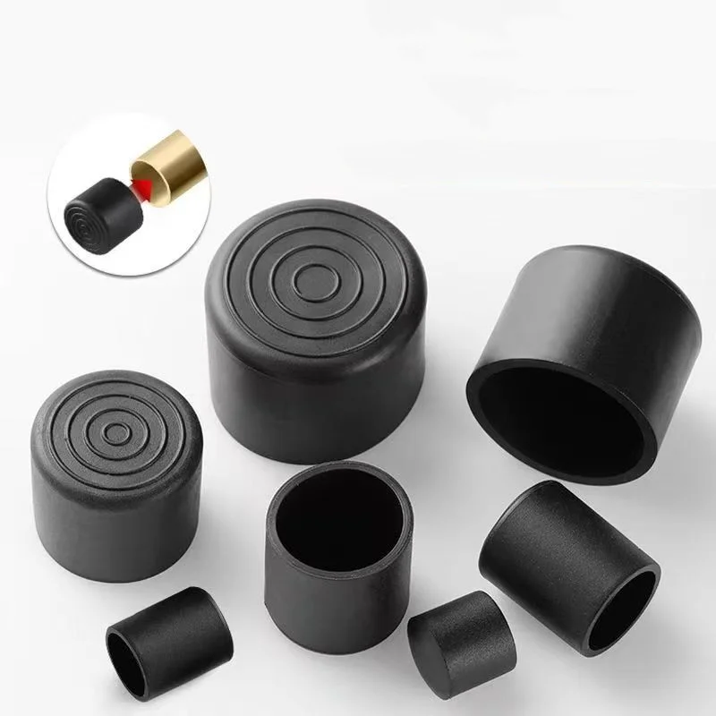 8/10/12/14/16/20/25/30-120mm Round Rubber Chair Leg Pad Furniture Foot Table End Plugs PVC Mute Anti-Skid Floor Protector Caps