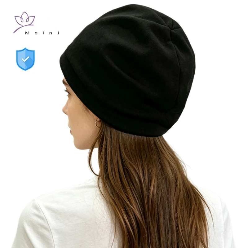 100% Silver Fiber Lined Electromagnetic Radiation Shielding Hood Cap, Solid Color All Season Universal Comfortable Conical Hat