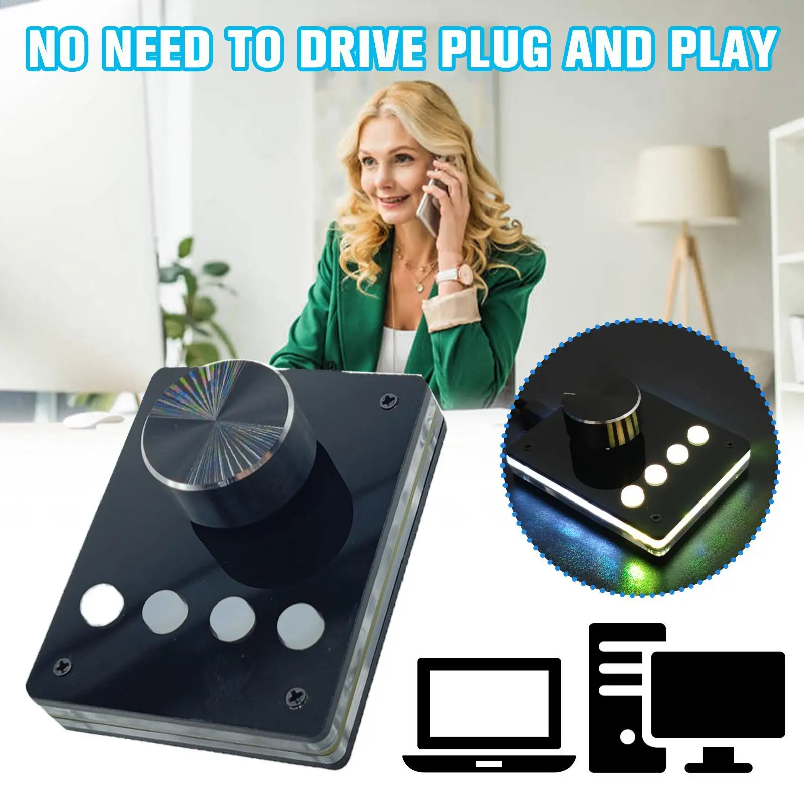 

Volume Adjuster Controller Recording DIY Mechanical Keyboard USB Wired RGB Mini Key Knob Macro Hotswap Keypad For Macbook Laptop