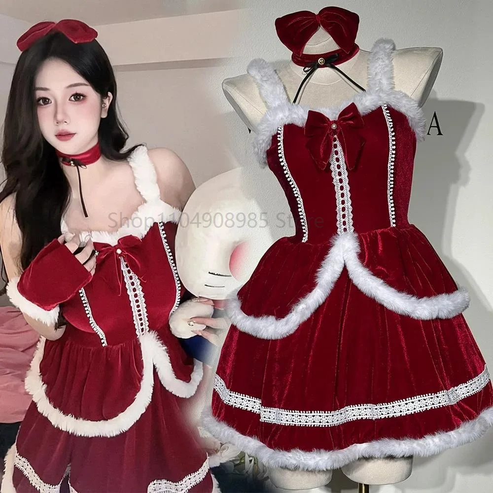 

Sexy Velvet Halloween Christmas Costume Dress Adult Women's Dress Modern Dance Clothes Female Clothing