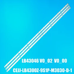 LED Backlight strip 9 lamp For Phili ps 43'' TV 43PFS5803/12 43PFS5823/12 LB43046 V0_02 V0_00 LC430DUY SH A1 TPT430H3