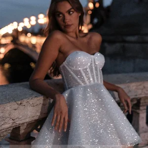 Heller lieber Siejoulas kurzer kurzer Mini Formal geschwollener Ball Kleid den stacklosen Linie Graduierungsball Ball 8 Hauptverkäufe kurze Show Partykleider - №4