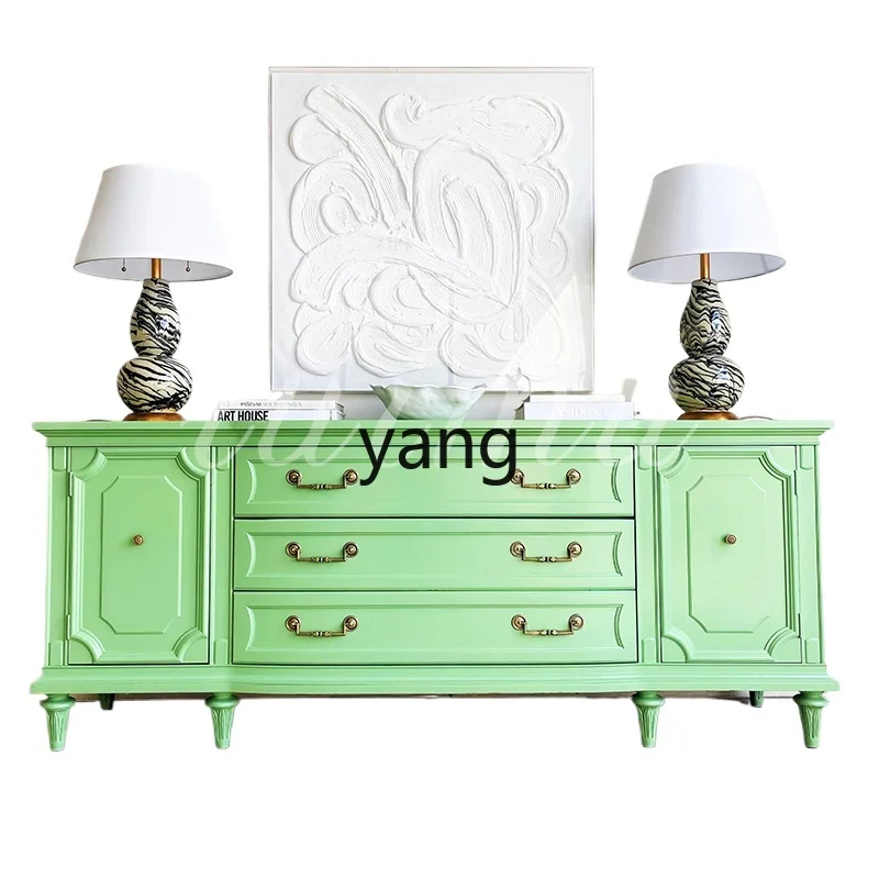 

LMM solid wood chest small apartment living room American retro home dining side cabinet