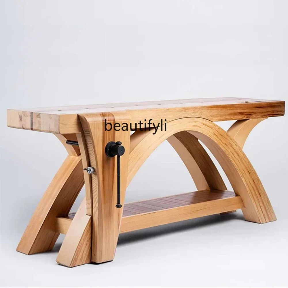 TTT Modern simple woodworking table workbench multi-functional solid wood operation maintenance table customization