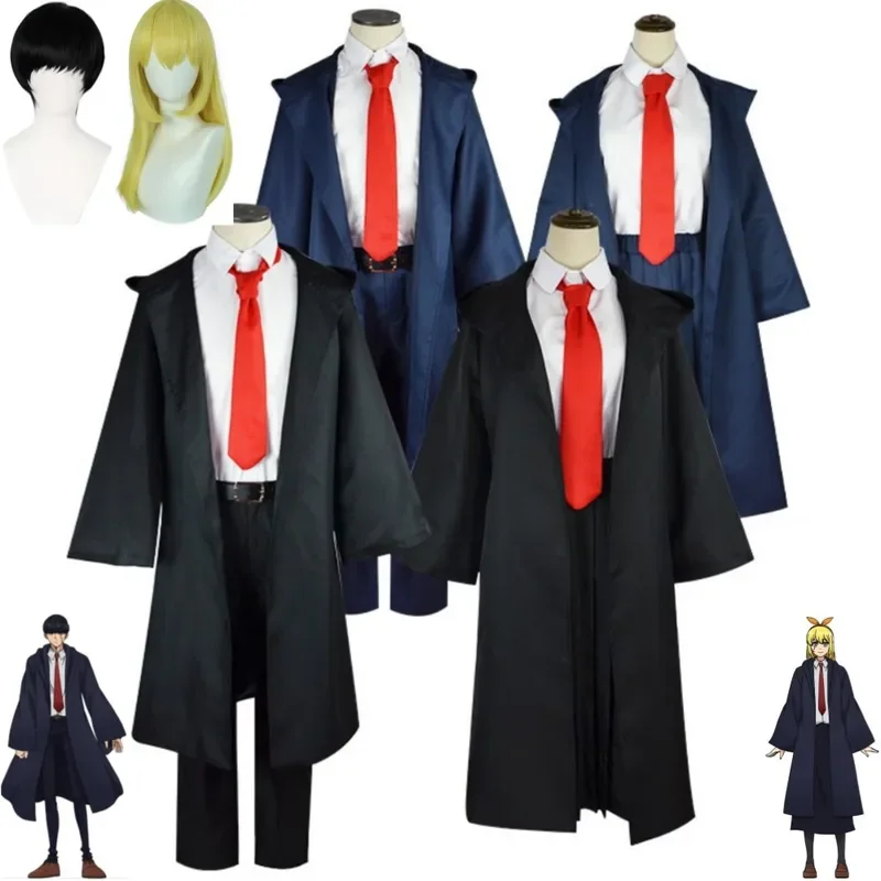 Anime Mashle: Magic and Muscles Mash Burnedead Lemon Irvine Cosplay Costume Wig Black Blue Easton Magic Academy Uniform Hallowen