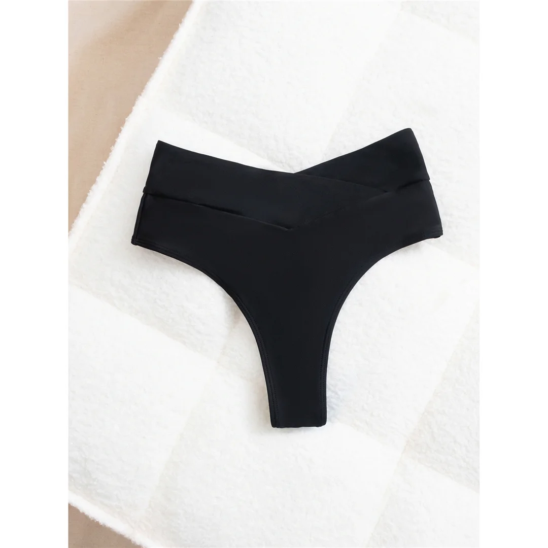 S - XL Bikinihose mit hoher Taille und hohem Beinausschnitt, Badehose für Damen, Badebekleidung, brasilianische Tanga-Hose, Unterwäsche V7095 – Detail 4