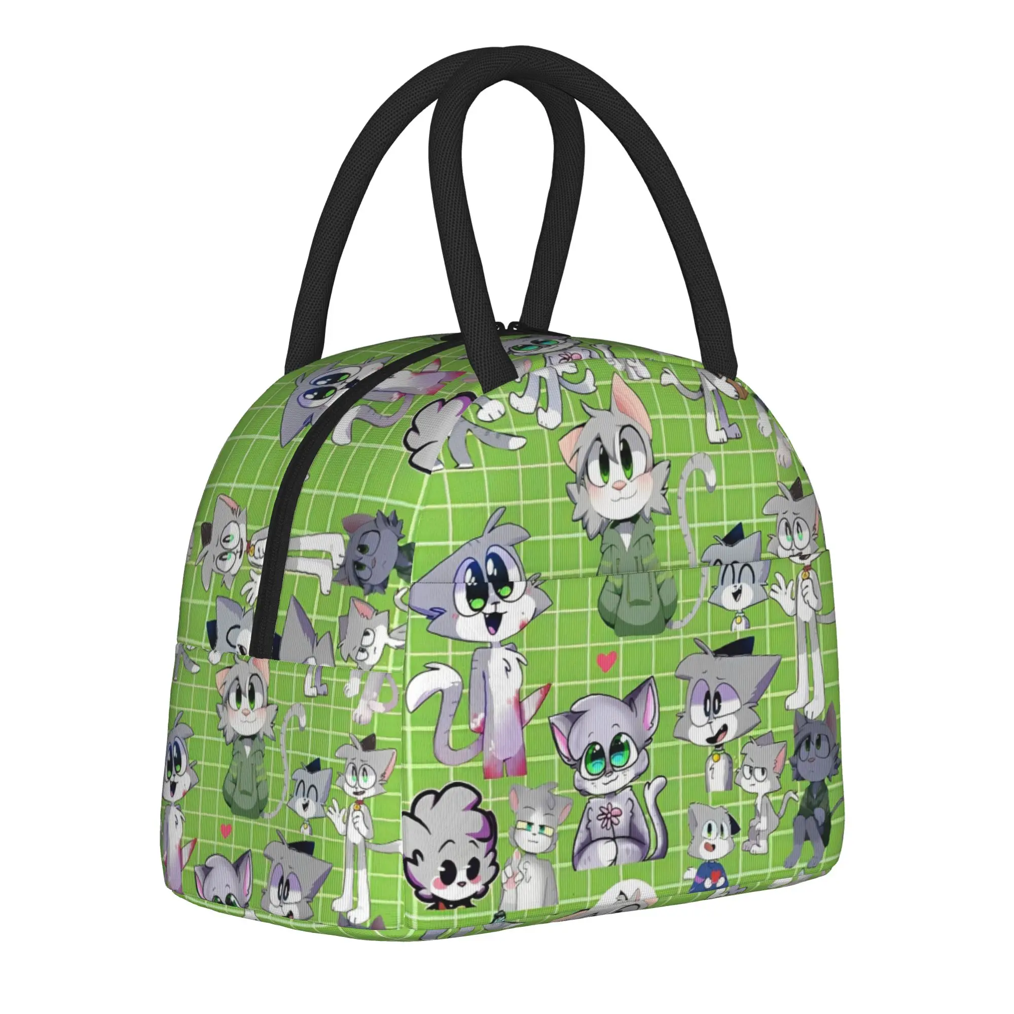 Acenix Cute cats Thermal Insulated Lunch Bags for School  Portable Bento Box Men Women Cooler Thermal Food Box