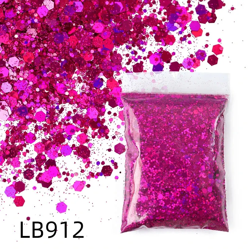 50g/Bag Holographic Chunky Glitter Craft Glitter Powder Mixed Chunky Fine Iridescent Nail Sequins for Nail ,Festival Decor image 5