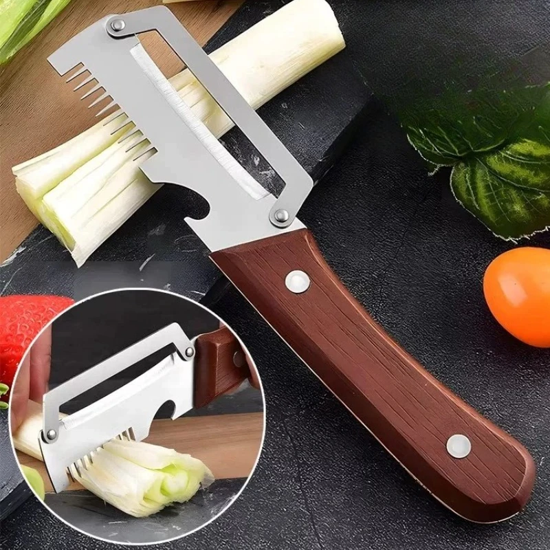 Household Multifunctional Peeler 3-in-1 Stainless Steel Fruit Veggie Slicing Tool With Bottle Opener Daily Kitchen Helper