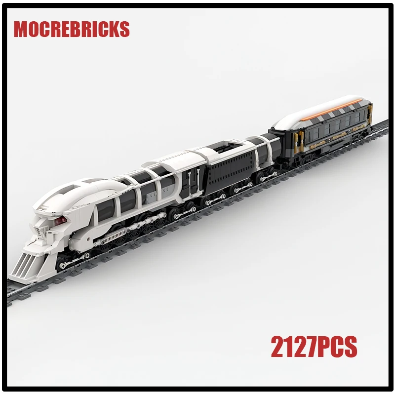 

MOC Film Creative Halloween City Railway Passenger Locomotive Ghost Express Skeletal Train Building Block Model Kid's Brick Toys