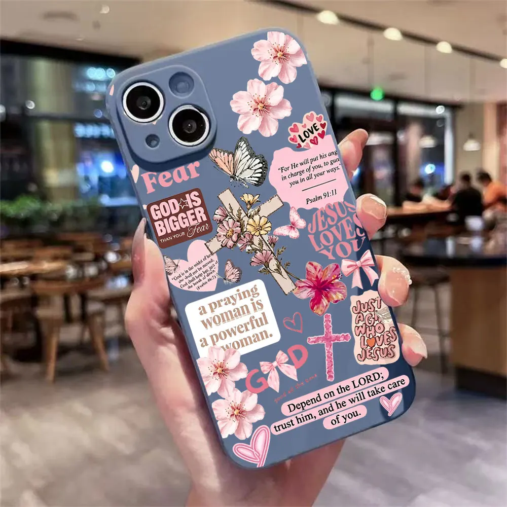 For iPhone 17 16 15 14 13 12 11 Pro Xs Max Air 16e 17e 7 8 6 6s Plus Mini XR SE2020 2022 New Pink Print Soft Silicone Phone Case view 2