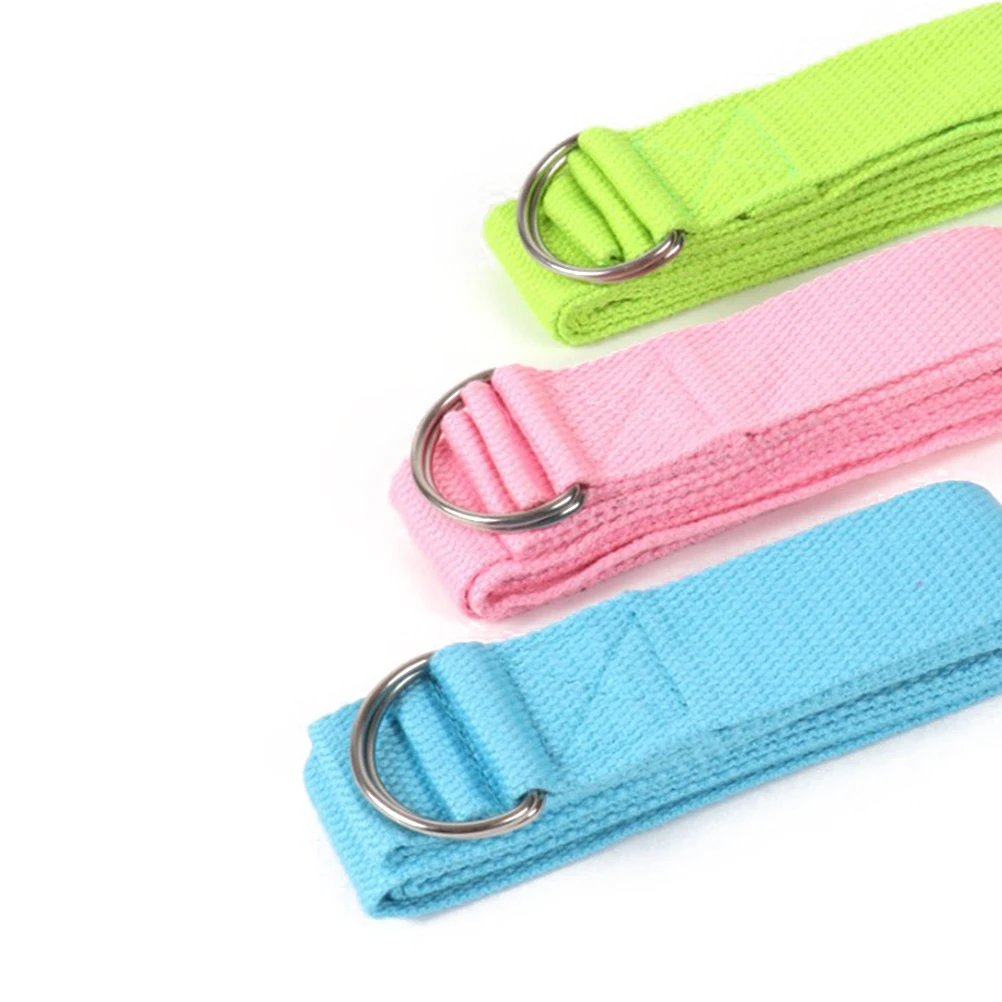 

6Ft Yoga Strap Blue Heavy Duty Cotton Exercise Strap for Flexibility Advanced Poses Daily Workout