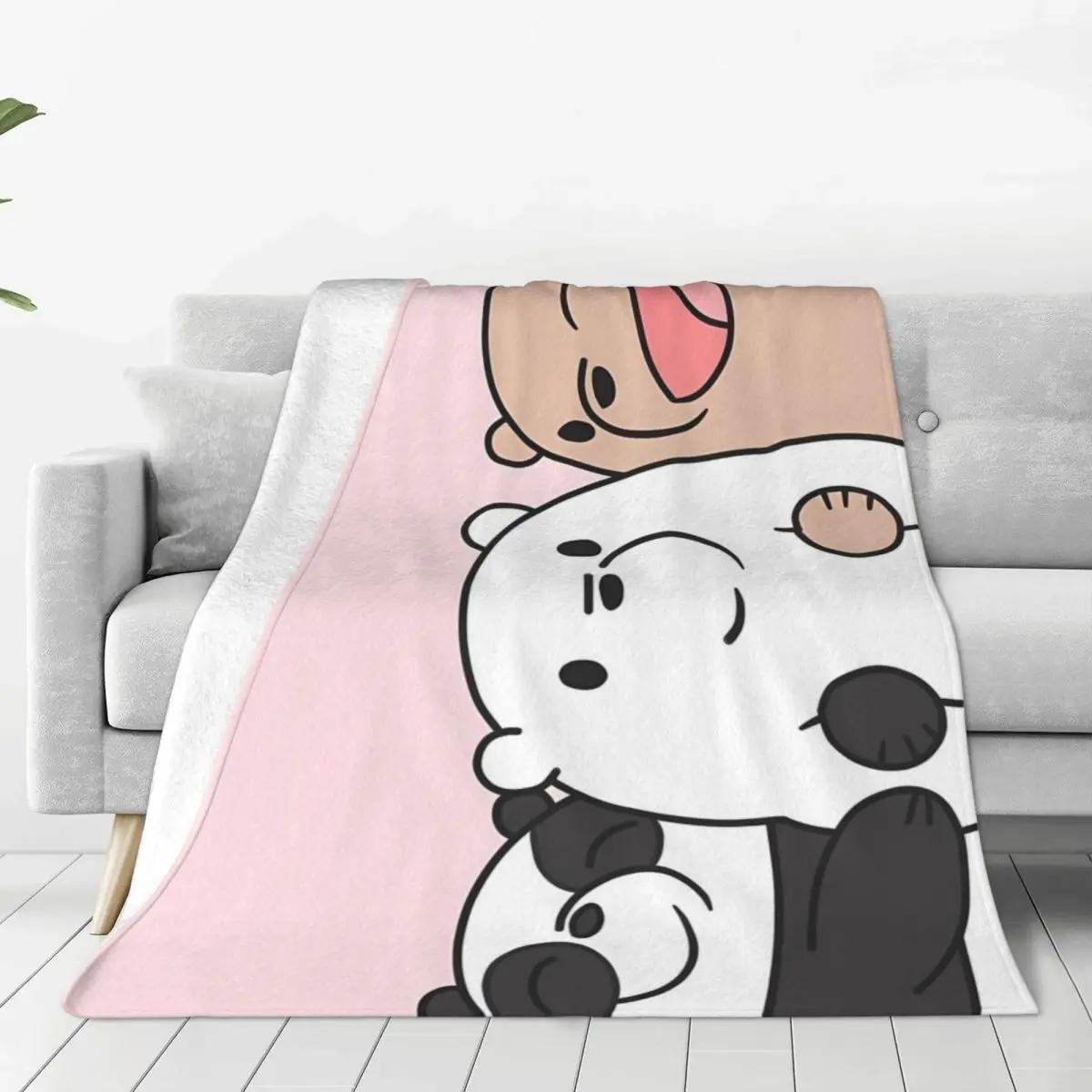 We Bare Bears Blankets Decorative Flannel Bedding Throws For Outdoor Super Soft Customized Quality Bedspread Birthday Gift