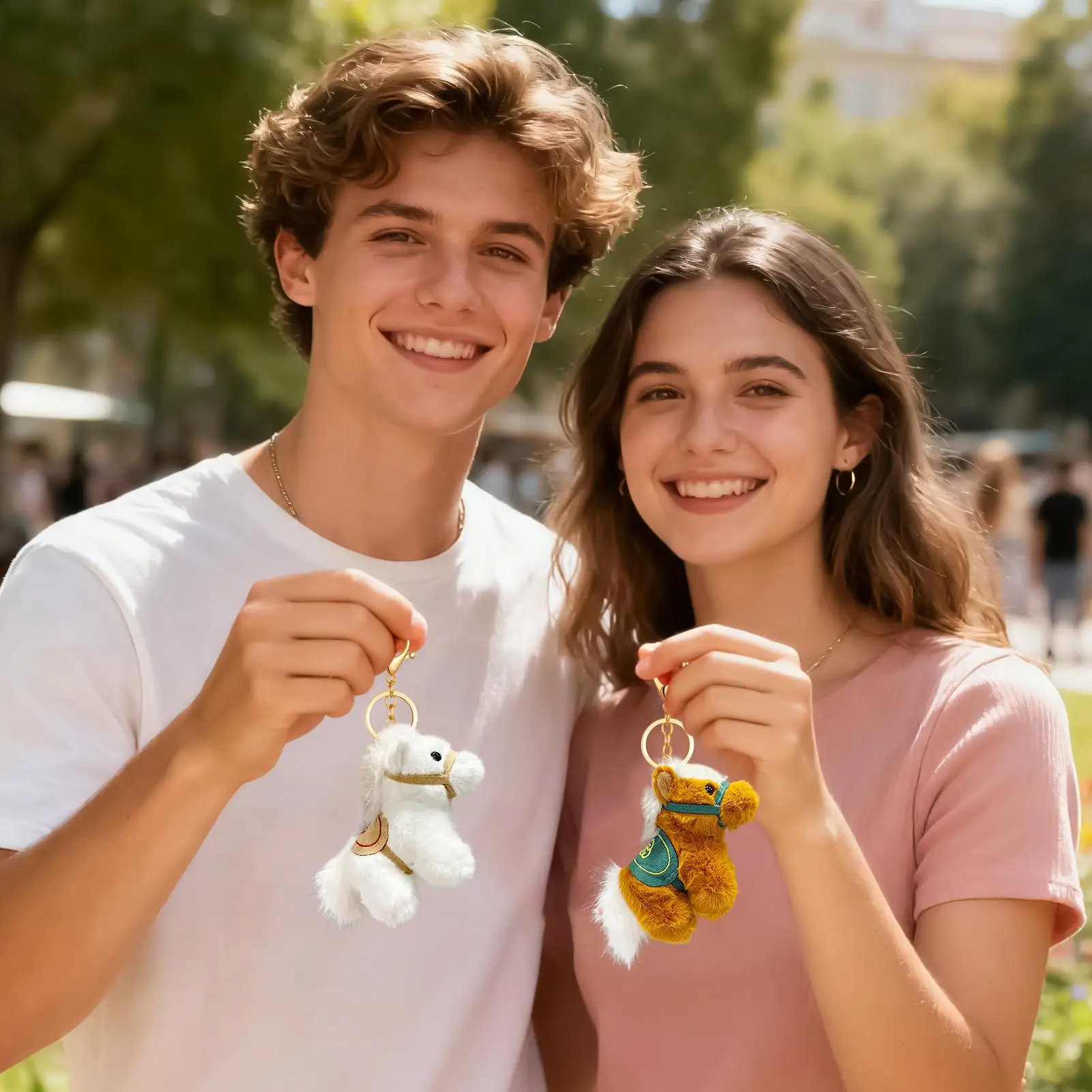 Horse Keychain 2026 New Year Cute Doll 3.93in High Horse Purse Charm For Men Family Girlfriend Girl Boy Kids Birthday Tote