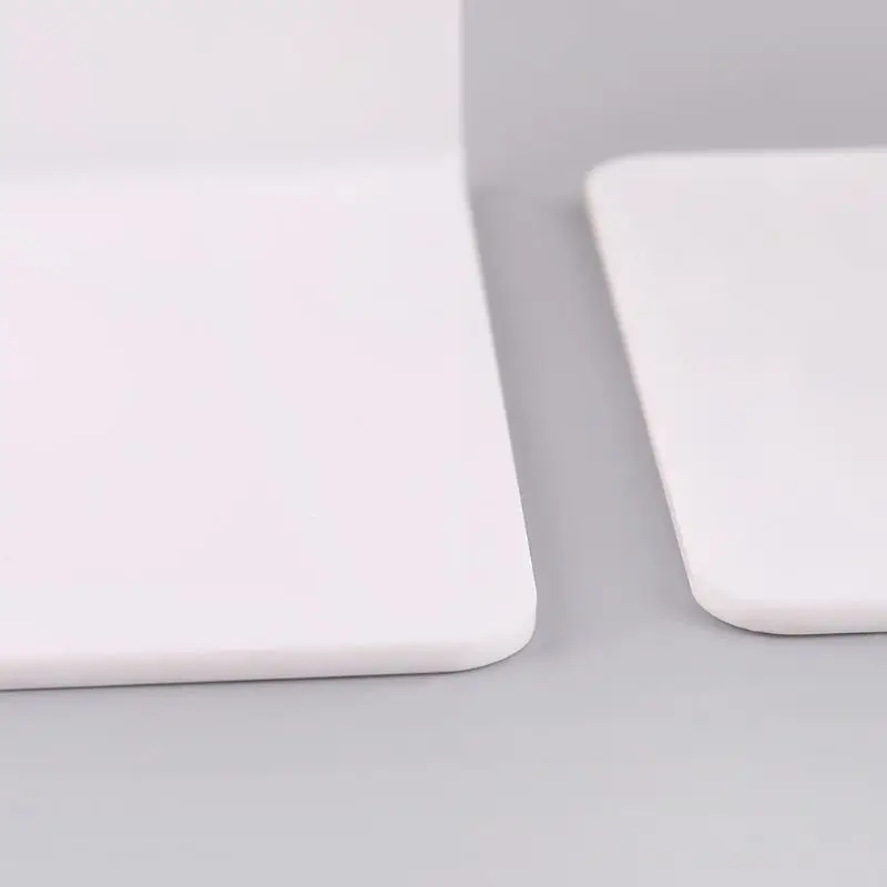 흰색 아크릴 북엔드 2개 L자형 책상 정리함 데스크탑 책 홀더 학교 S