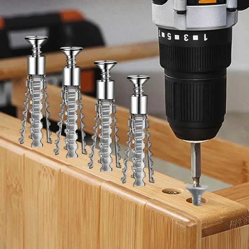 6/8Mm Expansion Pipe For Hollow Walls Metal Expansion Screws Kit Self Tapping Screws Pipe Drilling Plug Fastener Bolt Anchors