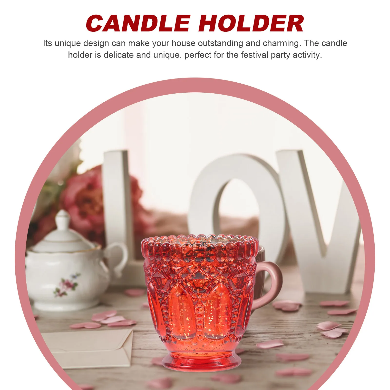 

Vintage Glass Stand Retro Style Creative Candleholder for Home Wedding Party Romantic Decoration Candles Holder