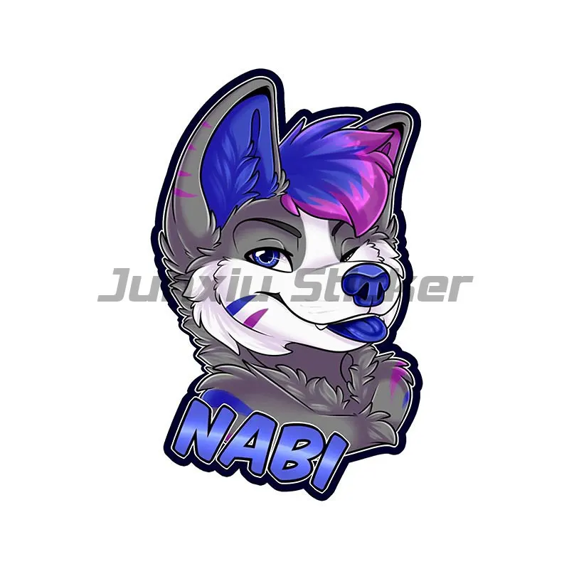 

Anime Warning Furry Wolf Fine Decal Personality Waterproof Car Stickers for RV Vinyl Car Decorative Accessories Decals