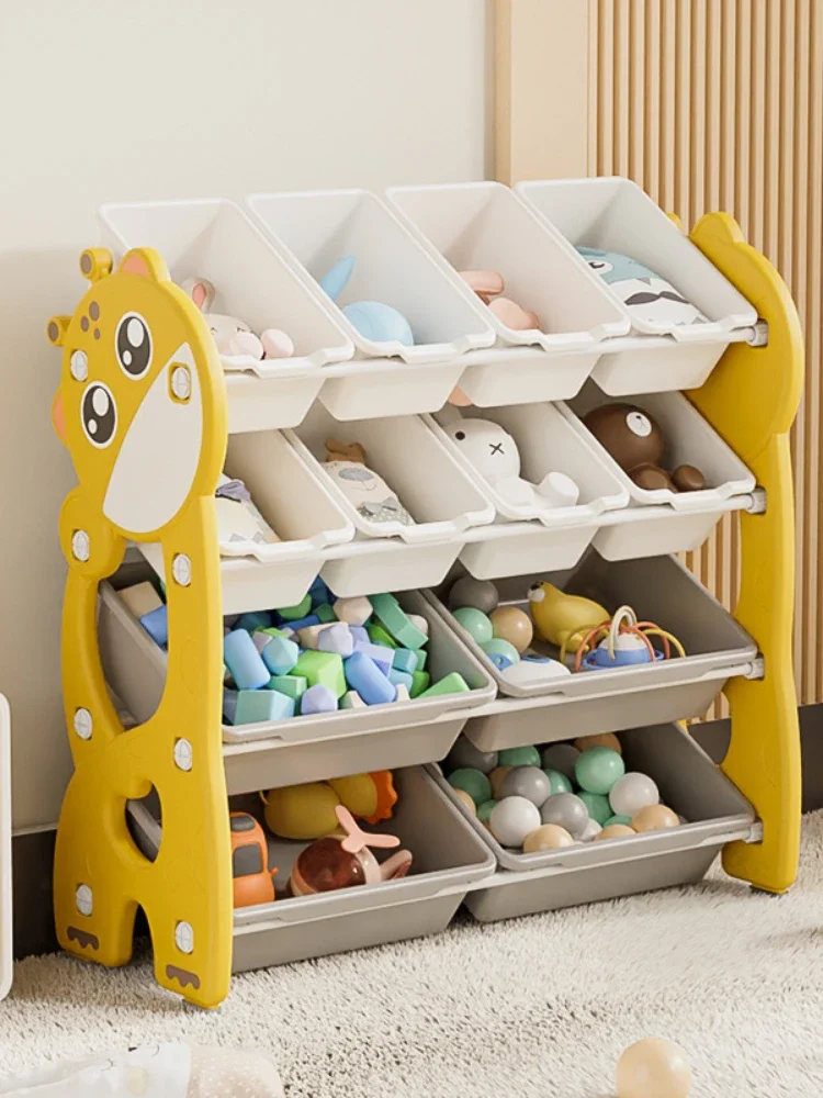 Large Capacity Book Cabinet for Children Toy Storage Rack Organizer for Kindergarten Cartoon Locker Picture Book Baby