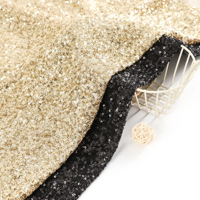 Stretch Sequin Embroidery Fabric Glitter Paillette Lace Cloth for Evening Gown Prom Dress Stage Costume Sewing