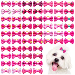 10/20PCS Pink Style Decorate Dog Hair Bows Cat Dog Hair Bows Puppy Hair Rubber Bands Hair Accessories for Small Dog Accessories