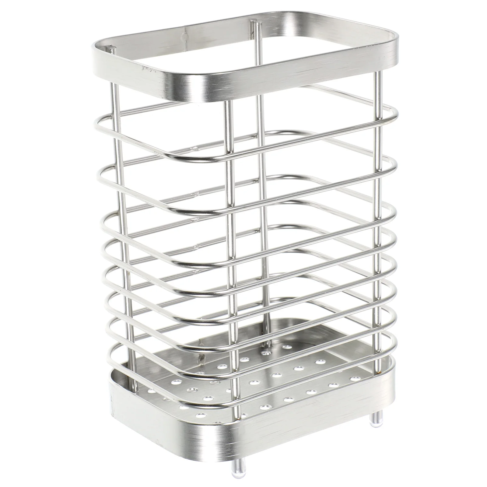 

Stainless Steel Holder Desktop Utensil Container Large Size Punching Utensil Container Kitchen ganizer Modern Design