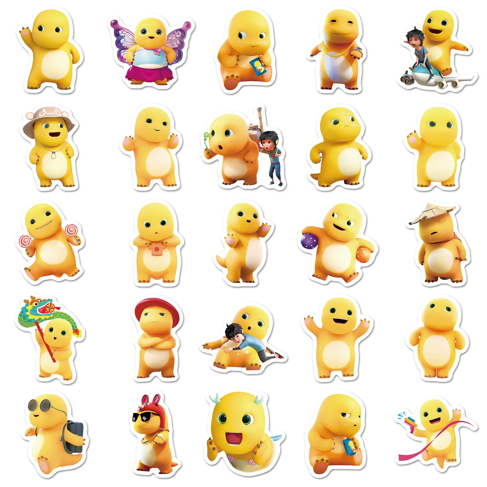 50 stks/pak Leuke Kawaii Melk Draak Stickers Nailong Decals Voor Telefoon Laptop Koffer Notebook Skateboard Waterdichte Stickers