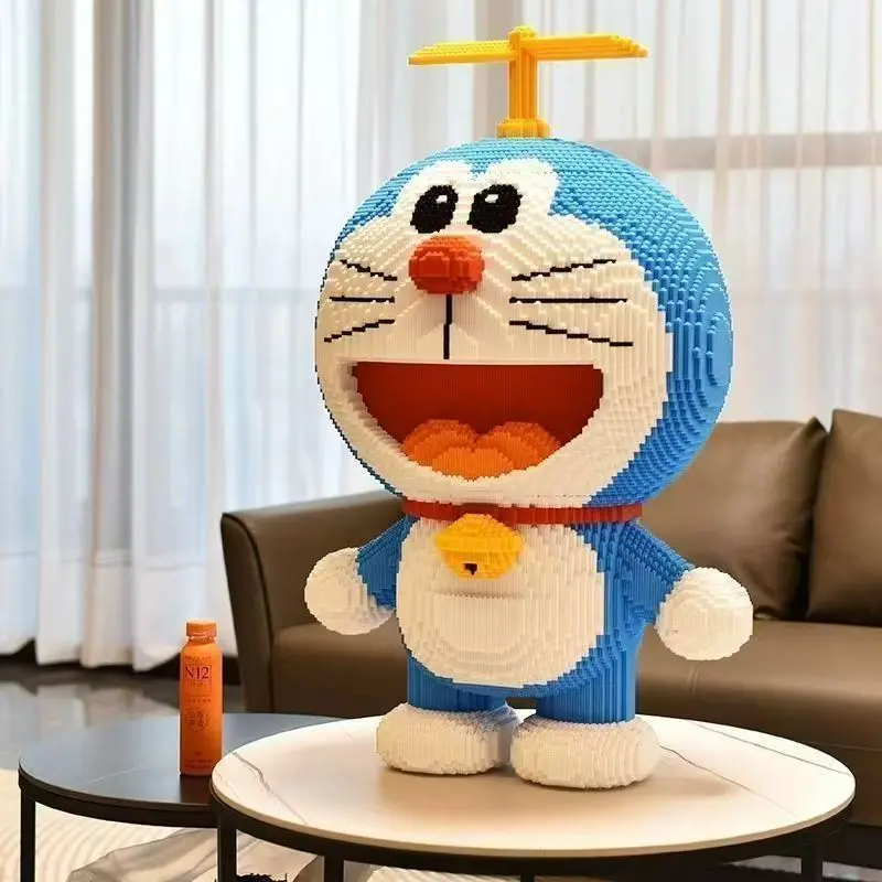 High difficulty 80000 particle Doraemon assembly blocks, super large model blocks, three-dimensional puzzle model ornaments
