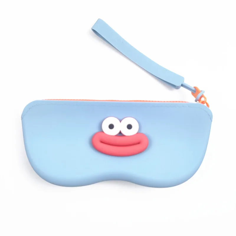 حقيبة نظارات سيليكون محمولة لطيفة على شكل رسوم كرتونية، حافظة واقية للنظارات الشمسية، حقيبة تخزين محمولة قابلة للتعليق