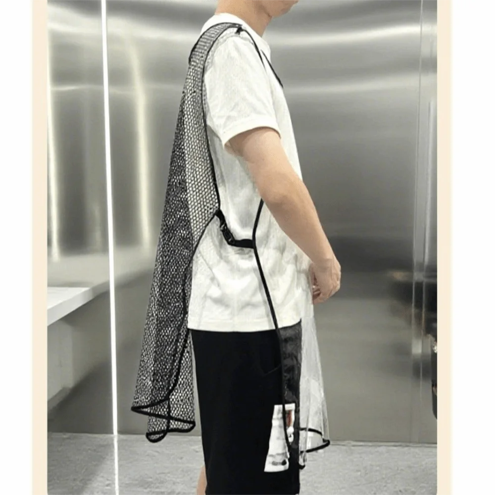 Double-sided Transparent Barber Uniform Antistatic Elastic Salon Hairstylist Apron Durable Breathable Hairdresser Vest