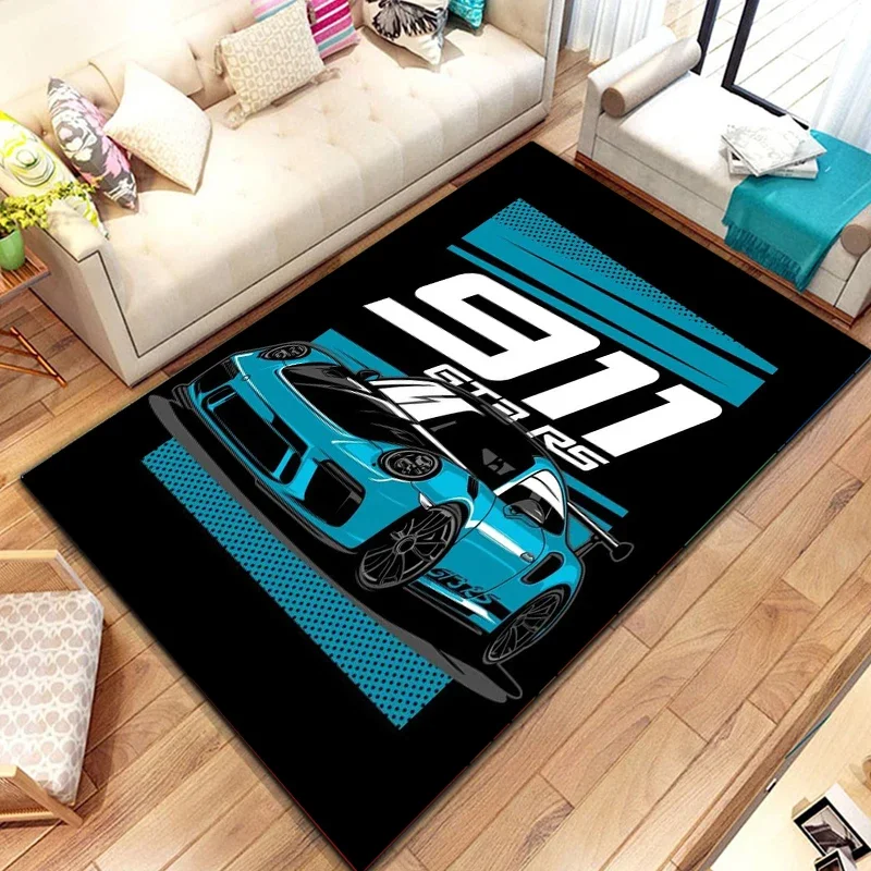 Racing Car Pattern Artwork Rug Bedroom Living Room Cool F1 Carpet for Kitchen Floor Mats Home Decor Non-Slip Floor Pad Mat