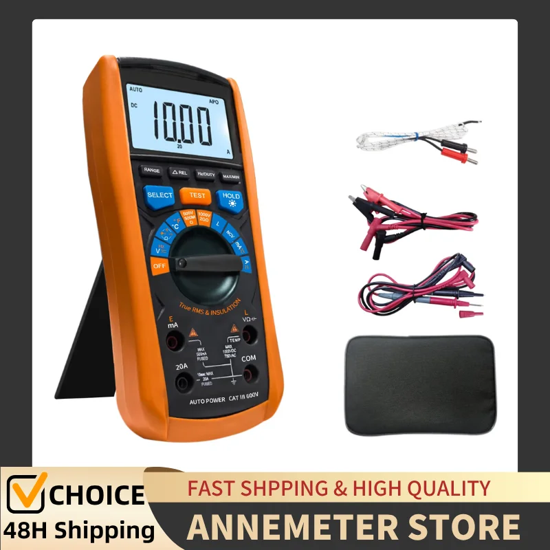

Resistance Tester, VC4060 Digital Motor Check 2000 Ohm Insulation Resistance Tester Megohmmeter True RMS AC DC Multimeter