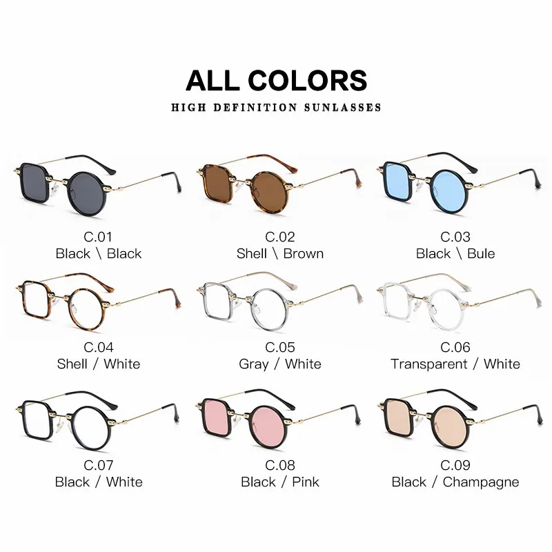 2025 New Square Sunglasses Women Men Brand Designer Metal Frame Punk Eyewear Round Sun Glasses Retro Shades Oculos De Sol UV400