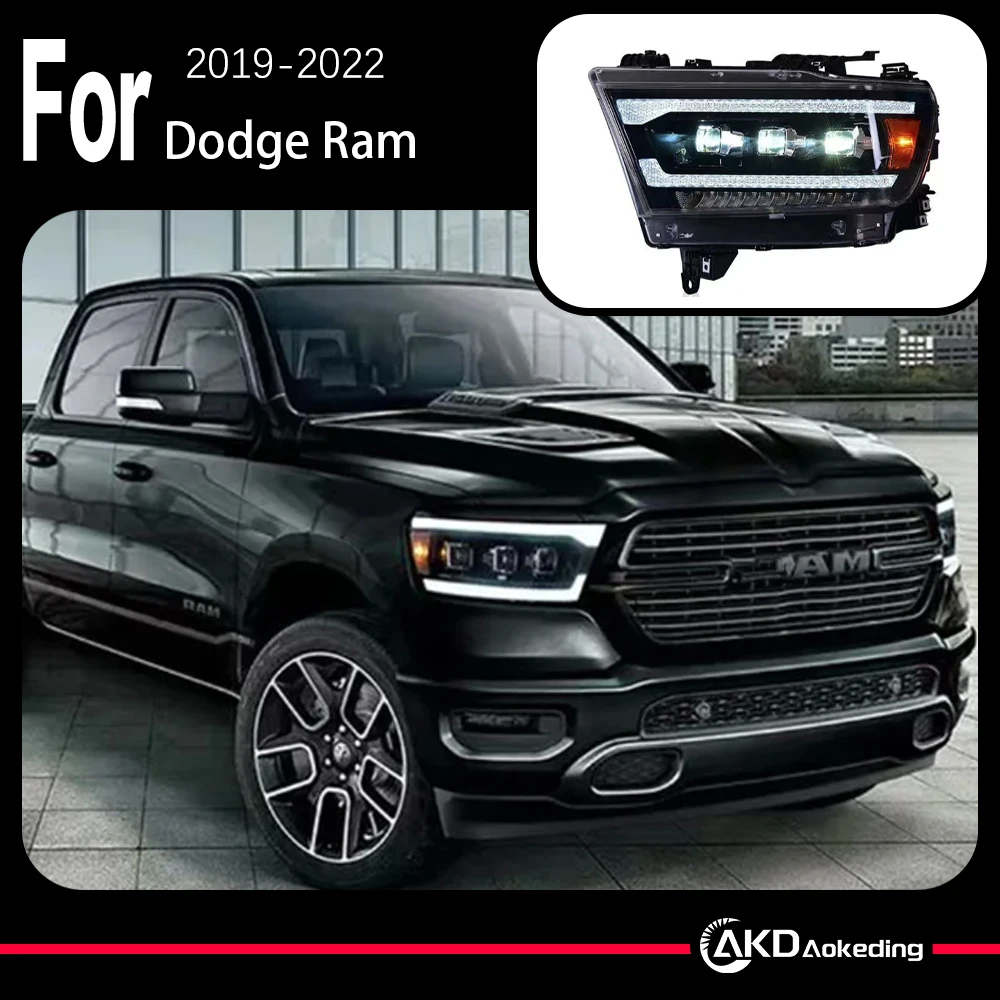 

AKD Car Model for Dodge Ram Headlights 1500 2500 3500 2019-2022 LED Headlight DRL 3 Projector FACELIFT
