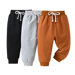 New Spring Autumn Toddler Kids Baby Boy Workout Pants 3 Packs Clothes for 1 2 3 4 5T 3 Colors Solid Loose Drawstring Sport Pants