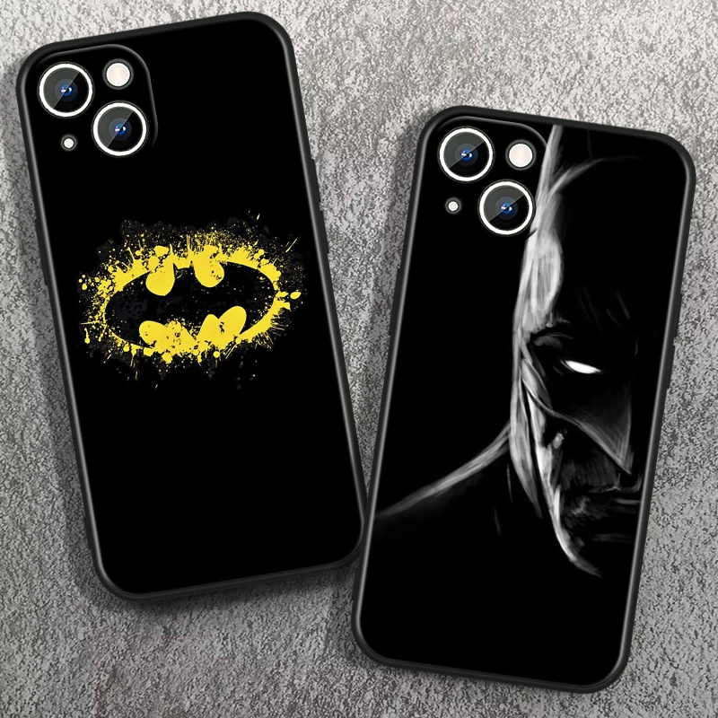 DC Comics Batman Phone Case For Apple iPhone 15 Ultra 14 13 12 11 XS XR X 8 7 Pro Max Plus mini Black Cover