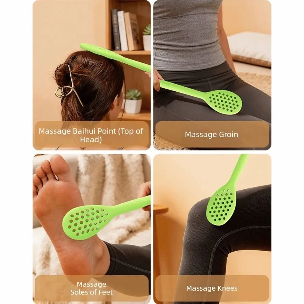 Silicone Meridian Tapping Board Elastic Flexible Multi Hole Design Silicone Massage Stick Ergonomic Handle Hollow